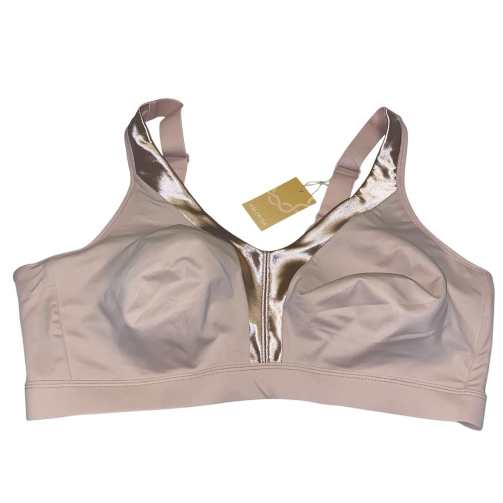 Delimira Bra Womens Size 42 DD Full Coverage Wireless Beige Neutral NWT